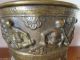 Antik Messing/bronze Sektkühler/eisbehälter18 Jahrhundert Seltener Motiv Schrift Messing Bild 5
