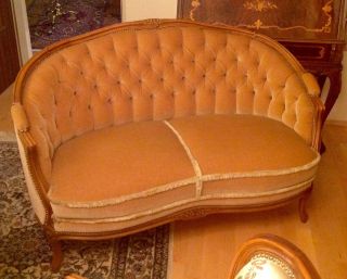 1 Sofa (zweisitzer) Und 2 Sessel Im Stil Des Barock Chippendale Rokoko Mohair Bild
