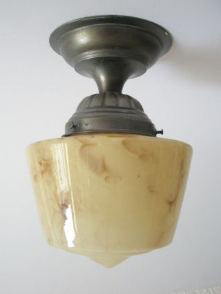 Art Deco Lampe Deckenlampe Metall Marmoriertes Glas Bild