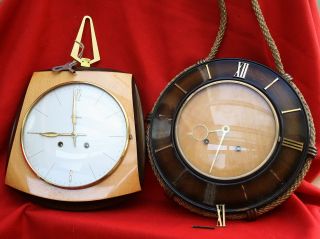 2 Uhren Wanduhr Junghans Westminster Gongschlag 60er Jahre Bild