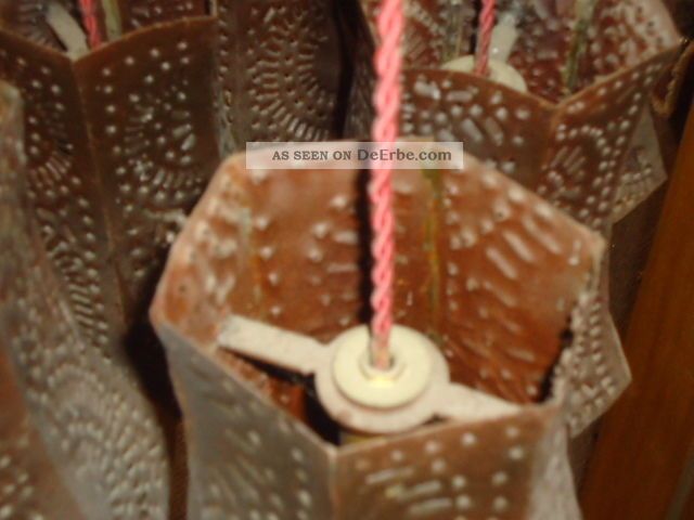 Imposante Kolonialstil Lampe Lüster 9 Flammig Kupferfarben Metall