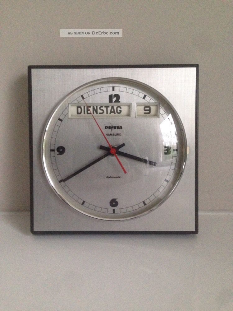 Peweta Datomatic Uhr (flipclock Klappzahlenuhr) Junghans Ato - Mat? 70er Rar Gefertigt nach 1950 Bild