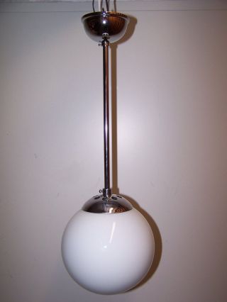 Bauhaus Lampe Opalglasschirm Art Deco Deckenlampe Kugellampe 1940/50 Bild
