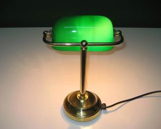 Klassische Banker Lampe GrÜn - Bankerlampe BÜrolampe Tischleuchte Bild