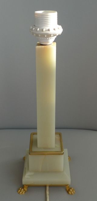 Alte Tischlampe Lampenfuss Lampe SÄule Marmor Onyx LÖwenfÜsse Bild
