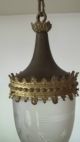 Jugendstil Lampe Deckenlampe Geschliffenes Glas Bronze Messing Um 1910 1890-1919, Jugendstil Bild 1