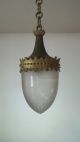 Jugendstil Lampe Deckenlampe Geschliffenes Glas Bronze Messing Um 1910 1890-1919, Jugendstil Bild 4