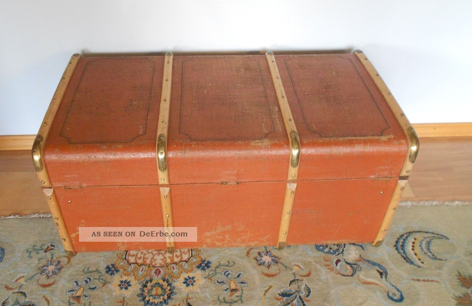 Antiker Überseekoffer Reisekoffer Reisetruhe Schrankkoffer 1900 - 1920 (1)