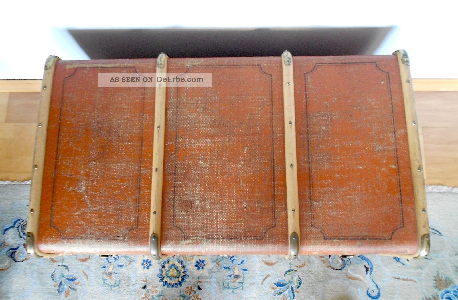 Antiker Überseekoffer Reisekoffer Reisetruhe Schrankkoffer 1900 - 1920 (1)