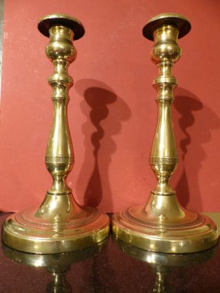Paar Biedermeier Empire Leuchter Kerzenhalter Frankreich 1820/40 Bronze Messing Bild