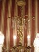 8 Fl.  Lüster Kronleuchter Gold Bronze Alte Lampe Große Putten Messing Antik Antike Originale vor 1945 Bild 7