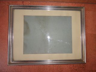 Alter Bilderrahmen Holz,  Glas Silberfarbig 44 X 34 Cm Bild