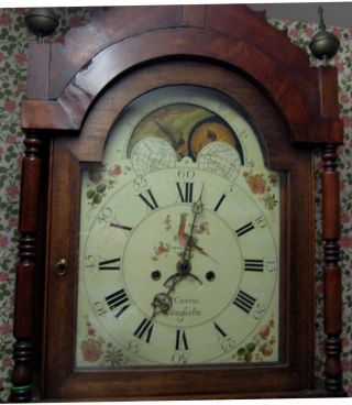 Standuhr Schottisch - Longcase Clock Mit Mondphase - Standuhr Ca.  1790 Mahagoni Bild