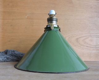 Art Deco Bauhaus Lampe Deckenlampe Emailschirm Schusterschirm Loft Industrie Bild