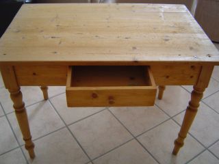 Antiker Tisch Esstisch Küchentisch Weichholztisch Mit Schublade Schreibtisch Bild
