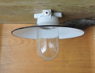 Art Deco Bauhaus Lampe Deckenlampe Lindner Emailschirm Wagenfeld Loft Industrie Bild