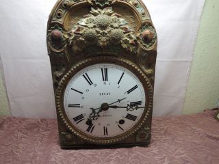Antike Burgunder Uhr Comptoise Wanduhr Mit Prachtpendel Bild