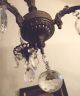 ▬ Kronleuchter Kristall 3 - Fl.  Bronze - Lampe Filigran&antik Shabby Lüster Vintage Gefertigt nach 1945 Bild 4