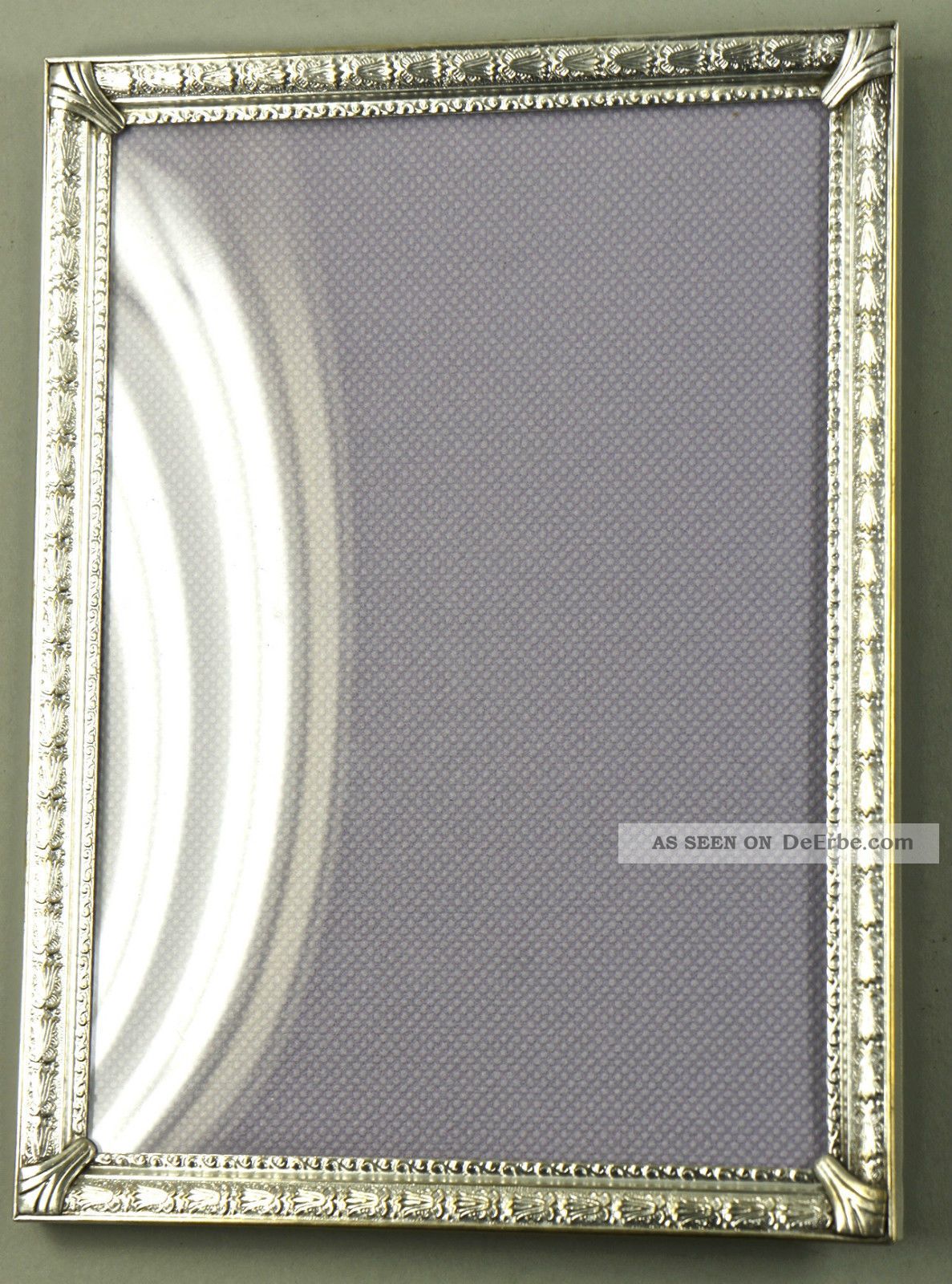 Metallrahmen,  14x19 Cm,  Jugendstil Messing Versilbert,  Mit Gewölbtem Glas.  Antik. Rahmen Bild