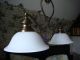 Antik Stil Kronleuchter Lüster Deckenlampe 2flammig 2armig Messing - Dachbodenfund Gefertigt nach 1945 Bild 6