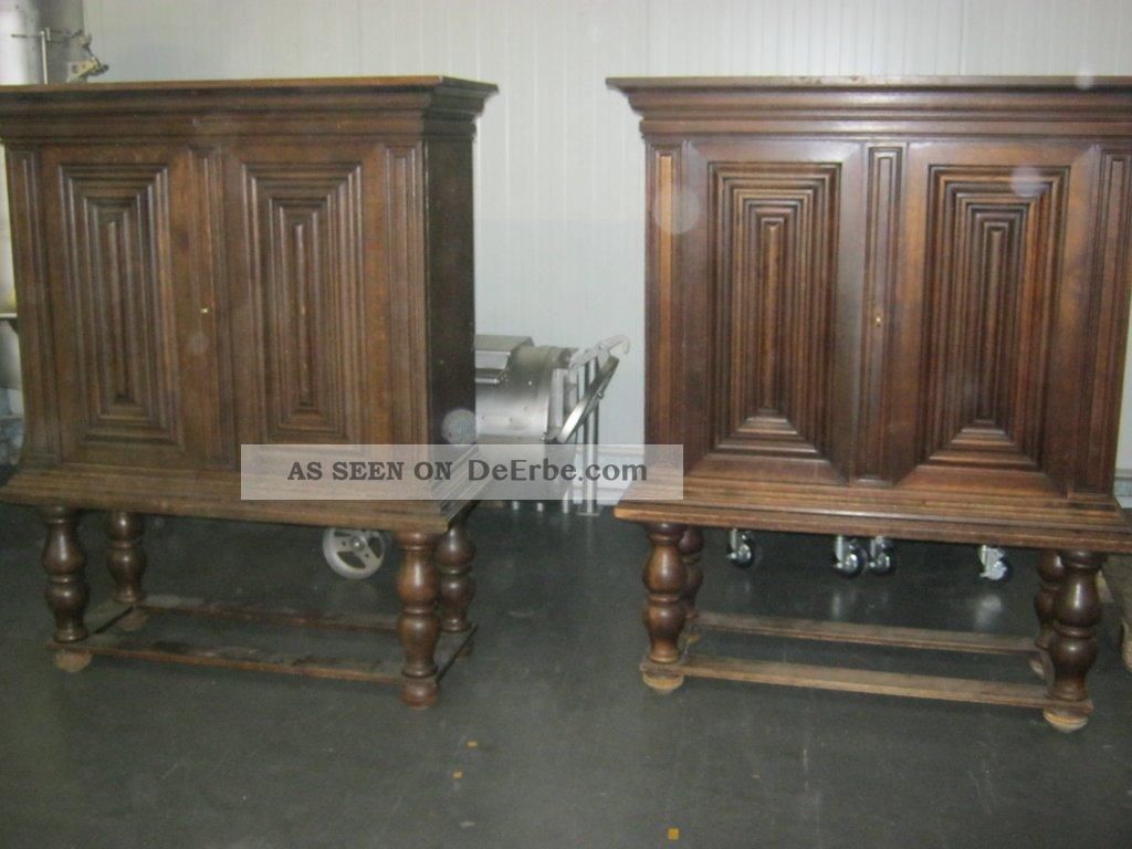 2 Stollenschränke,  Paar Schrank,  Um 1920 - 1950,  Eiche Antike Originale vor 1945 Bild