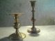 2 Alte Schwere Kerzenständer Kandelaber Aus Massiv Messing Gefertigt nach 1945 Bild 1