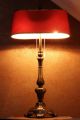 Edle Tischlampe Messing 2 - Flammig Separat Zuschaltbar Schirm Seide Handgefertigt Gefertigt nach 1945 Bild 1