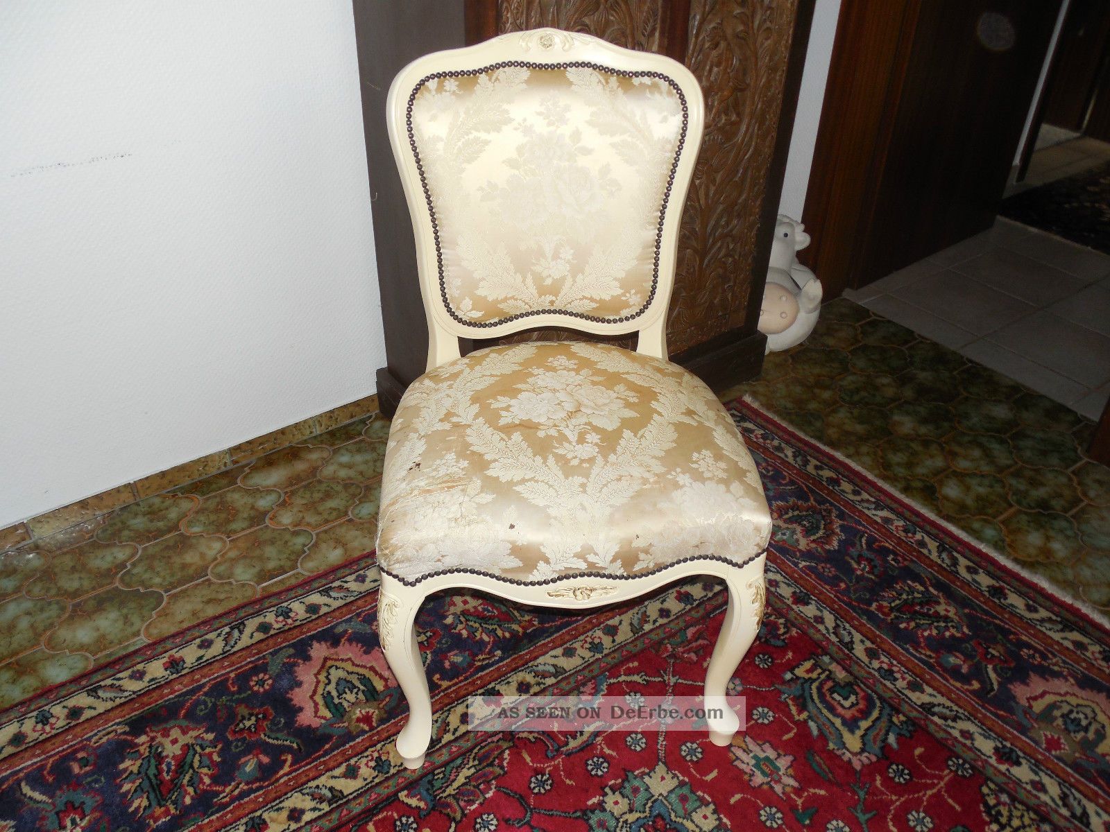 Trüggelmann Stuhl Schleiflack Barock Chippendale Stilmöbel Shabby Antik Massiv Stühle Bild
