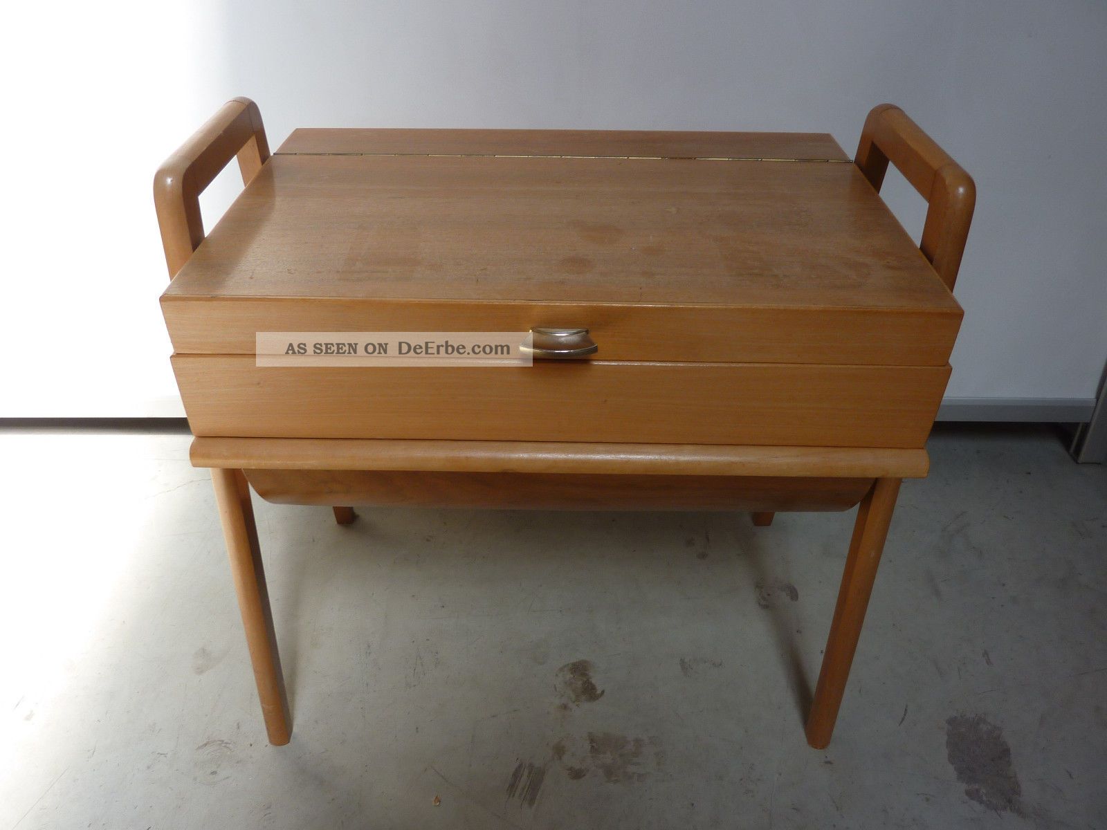 Alter Holz Nähkasten, Nähschrank Nähkästchen Auf Beinen