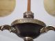 Alte Antike Messing Deckenlampe,  Mittelleuchte,  Marmorierte Schalen,  Jugendstil Antike Originale vor 1945 Bild 6