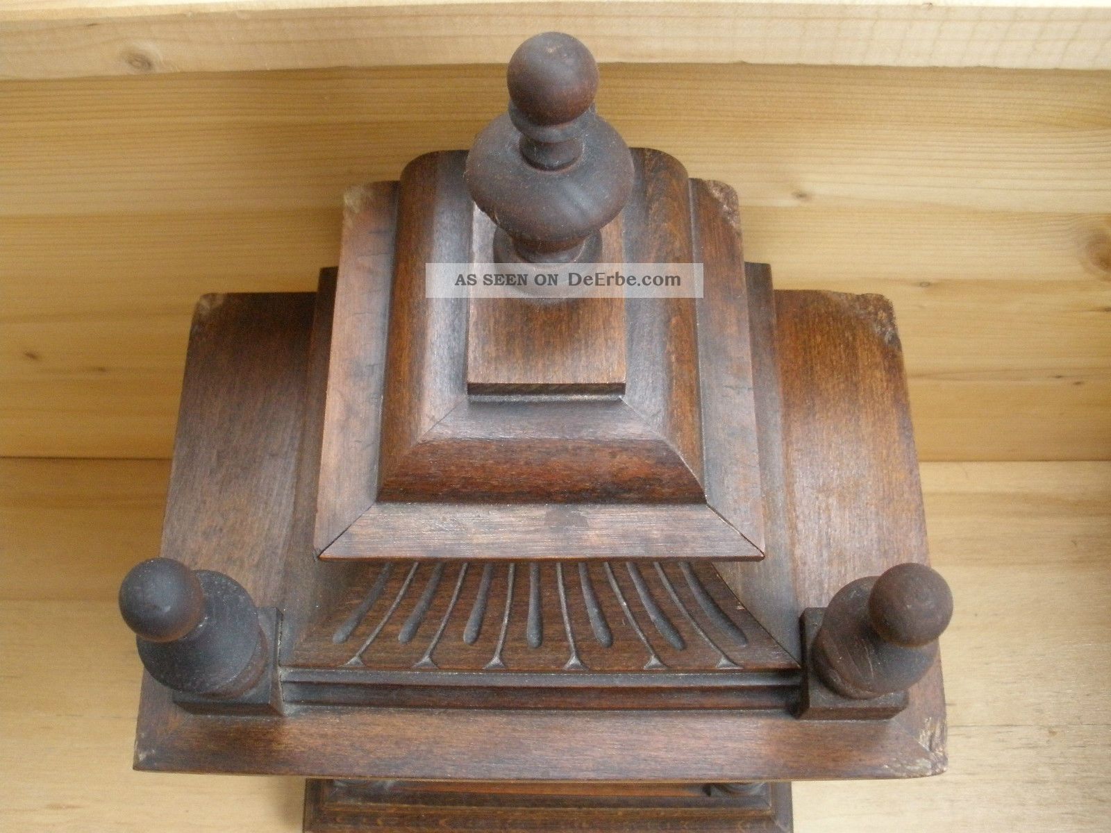 Deutsche Tischuhr Kaminuhr Pendel Schlüssel Gong Holzgehäuse Braun