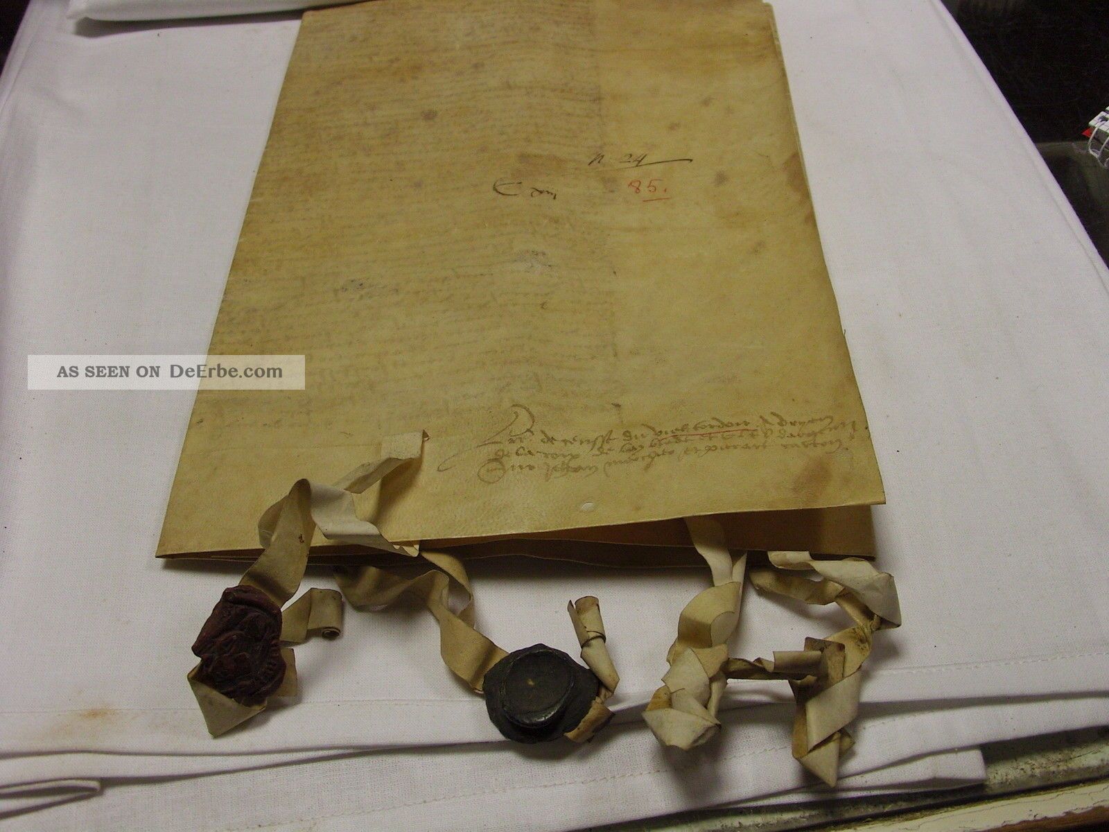 Große, Historische Urkunde Brief 2 Siegel Adelsgeschlecht Chasteler 1485