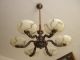 Riesige Alte Antike Messing Deckenlampe Marmorierte Schalen Jugendstil Art Deco Antike Originale vor 1945 Bild 1