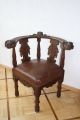 Antiker Eckstuhl Mit Löwenkopfschnitzereien Stühle Bild 4