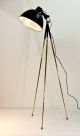 Stehlampe Dreibein Messing Stativ Scheinwerfer Lampetripod Vintage Stil 70 Gefertigt nach 1945 Bild 1