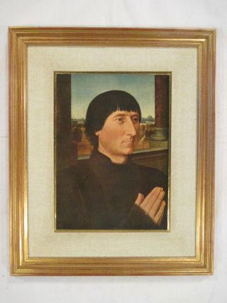 Bilderrahmen Alt Massiv Holz Echtgold Mit Kunstdruck Portrait Eines Mannes Bild