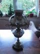 Große Alte Tischlampe Stehlampe Petroleumlampe Messing Keramikschirm Gefertigt nach 1945 Bild 1
