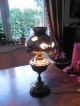 Große Alte Tischlampe Stehlampe Petroleumlampe Messing Keramikschirm Gefertigt nach 1945 Bild 2