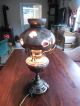Große Alte Tischlampe Stehlampe Petroleumlampe Messing Keramikschirm Gefertigt nach 1945 Bild 3