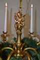 Antiker Kerzenleuchter Mit Weihnachtskranz,  Kerzenhalter Aus Massiv Bronze Antike Originale vor 1945 Bild 5