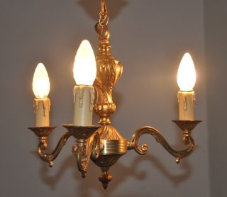 Antiker Kleiner Kronleuchter,  Lüster,  Lampe,  3 Flam. Bild