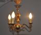 Antiker Kleiner Kronleuchter,  Lüster,  Lampe,  3 Flam. Gefertigt nach 1945 Bild 3