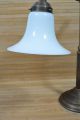 Schreibtischlampe Berliner Tischlampe Bogenleuchte Sekretärlampe Messing Glas Gefertigt nach 1945 Bild 1