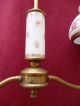 Jugendstil Tolle Lampe Hängeleuchter Messing Glaskuppel Handgemalt Rosen Antike Originale vor 1945 Bild 2