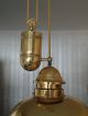 Stilvolle Messing/milchglas Zuglampe Deckenlampe Im Jugendstil Art Deco Gefertigt nach 1945 Bild 2