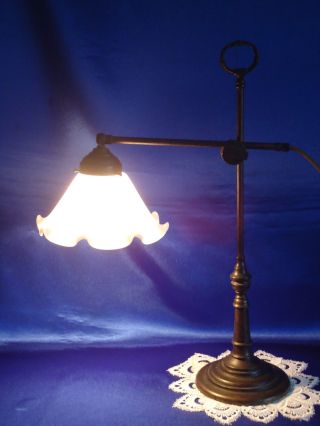 Jugendstil Messing/milchglas Tischlampe Tischleuchte 53cm Bild
