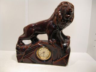 Löwe Mit Uhr Keramik 27cm Hoch Bild