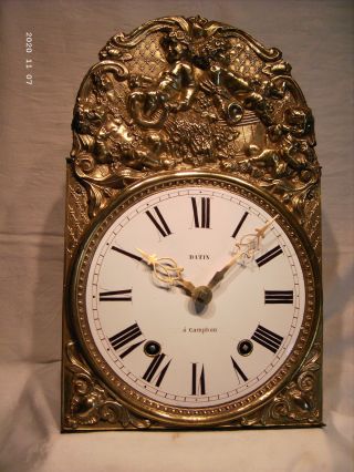 Orig.  Comtoise Uhr,  Die 4 Jahreszeiten,  Signatur,  1860 Bild