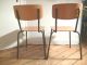 2x Antiker Schul - Stuhl,  50er,  60er,  Stühle,  Antik,  Holz,  Metall,  Stahlrohr Stühle Bild 2