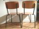 2x Antiker Schul - Stuhl,  50er,  60er,  Stühle,  Antik,  Holz,  Metall,  Stahlrohr Stühle Bild 2
